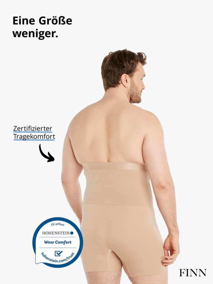FINN Design Shapinghose mit starker Kompression - Shapewear Shorts Herren mit Bauch-Weg Effekt Figurformende Kompressionsshorts aus Baumwolle mit hoher Taille – Bild 3 von 5