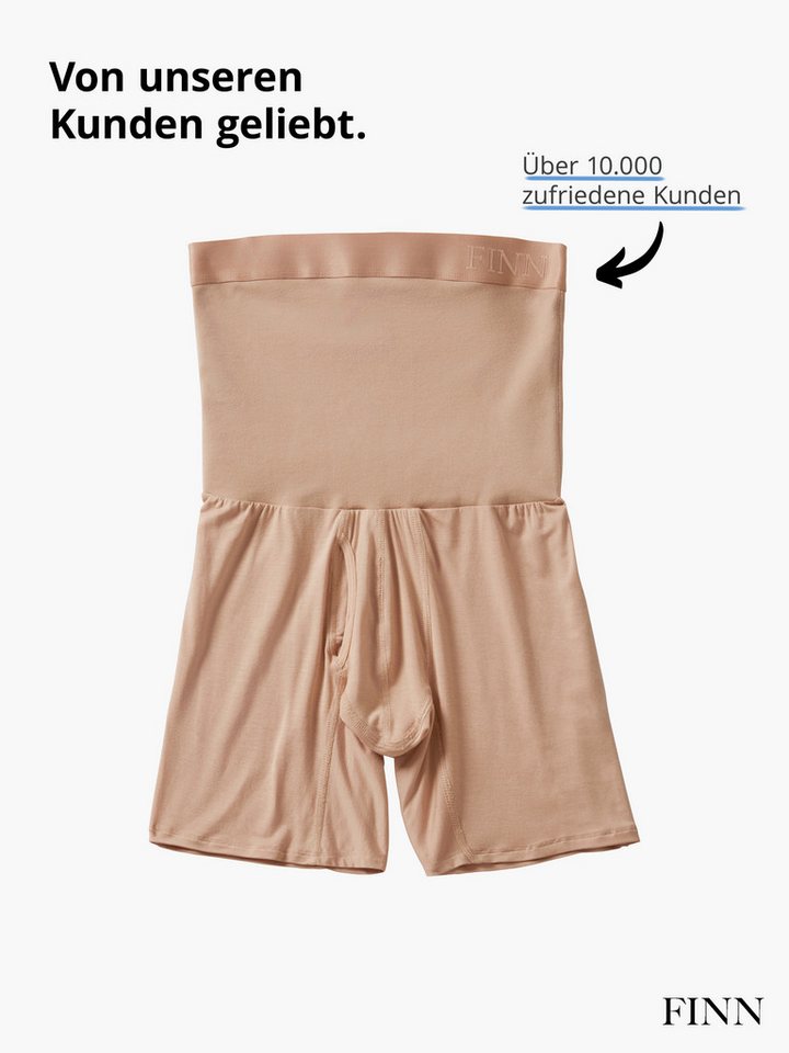 FINN Design Shapinghose mit starker Kompression - Shapewear Shorts Herren mit Bauch-Weg Effekt Figurformende Kompressionsshorts aus Baumwolle mit hoher Taille – Bild 5 von 5