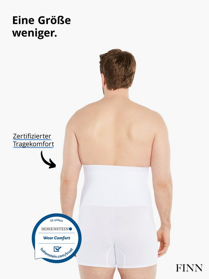 FINN Design Shapinghose mit starker Kompression - Shapewear Shorts Herren mit Bauch-Weg Effekt Figurformende Kompressionsshorts aus Baumwolle mit hoher Taille – Bild 3 von 5
