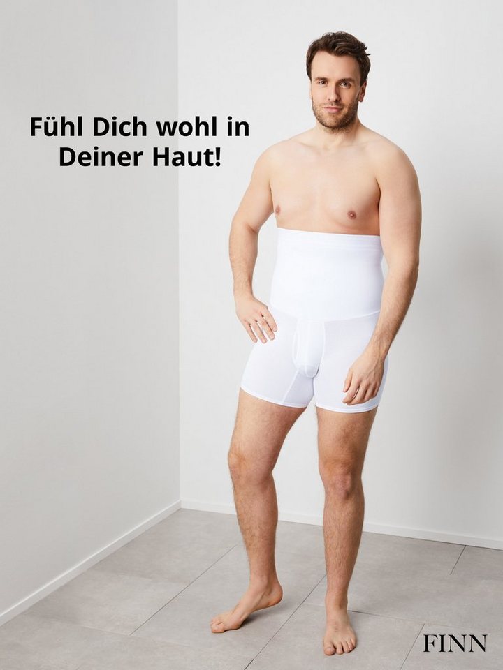 FINN Design Shapinghose mit starker Kompression - Shapewear Shorts Herren mit Bauch-Weg Effekt Figurformende Kompressionsshorts aus Baumwolle mit hoher Taille – Bild 4 von 5