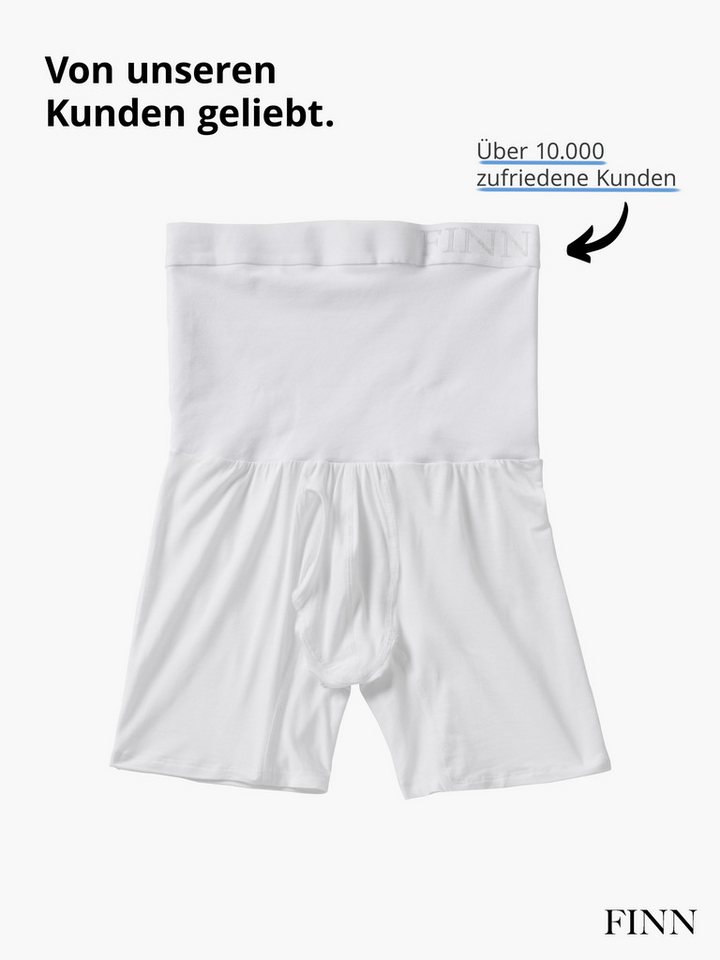 FINN Design Shapinghose mit starker Kompression - Shapewear Shorts Herren mit Bauch-Weg Effekt Figurformende Kompressionsshorts aus Baumwolle mit hoher Taille – Bild 5 von 5
