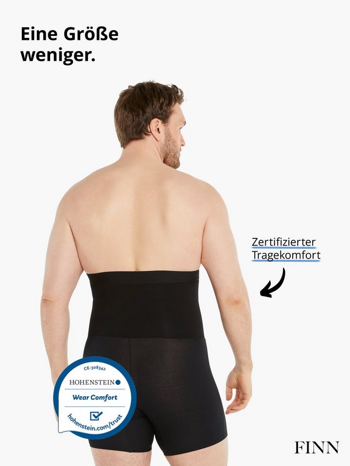 FINN Design Shapinghose mit starker Kompression - Shapewear Shorts Herren mit Bauch-Weg Effekt Figurformende Kompressionsshorts aus Baumwolle mit hoher Taille – Bild 3 von 5