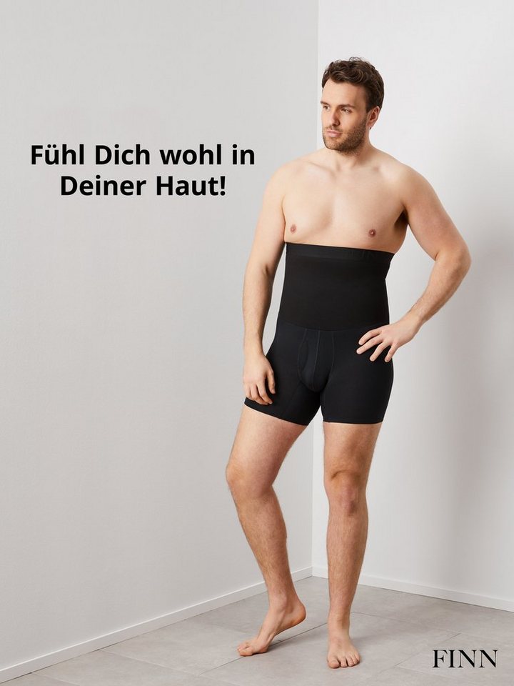 FINN Design Shapinghose mit starker Kompression - Shapewear Shorts Herren mit Bauch-Weg Effekt Figurformende Kompressionsshorts aus Baumwolle mit hoher Taille – Bild 4 von 5