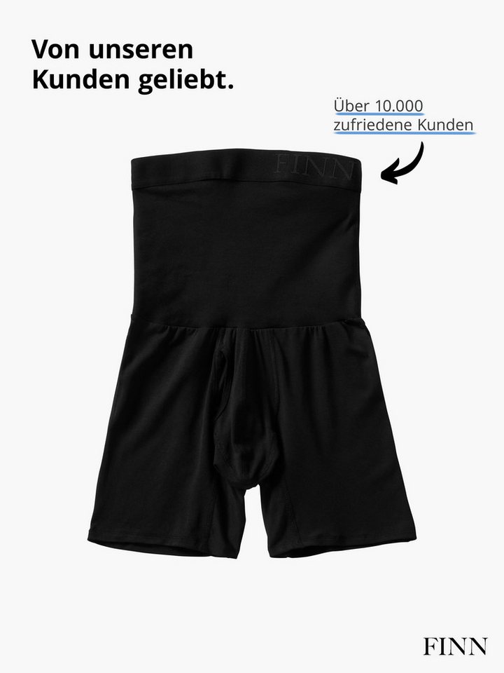 FINN Design Shapinghose mit starker Kompression - Shapewear Shorts Herren mit Bauch-Weg Effekt Figurformende Kompressionsshorts aus Baumwolle mit hoher Taille – Bild 5 von 5