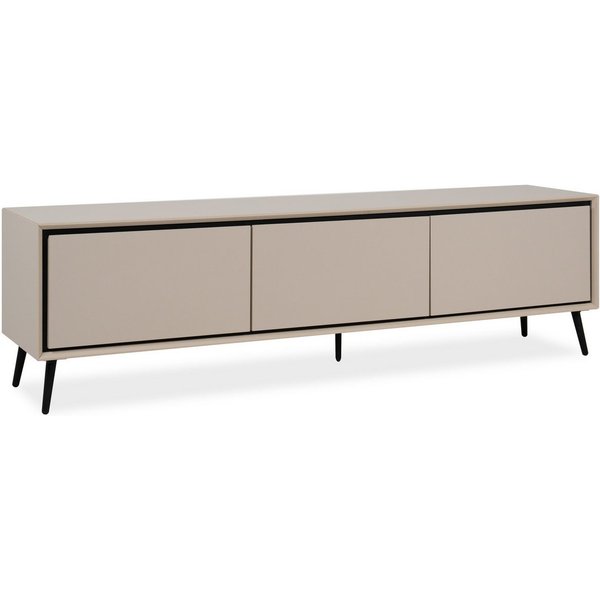 Finori Lowboard 3 Klappen, in Sand / Schwarz - 175x50x38cm (BxHxT)
