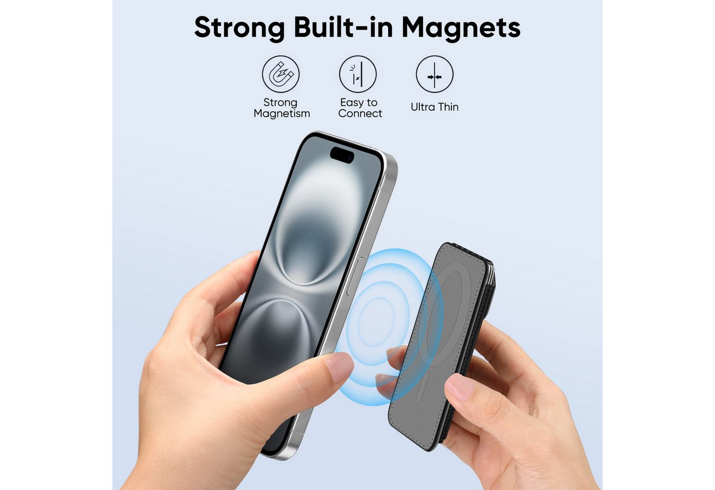 Fintie Geldbörse Magsafe Wallet, Magnetischer Kartenetui, RFID-Blocker, für 6 Karten, slim Kreditkartenetui Mini Geldbörse für iPhone 17e/17/16/15/14/13/12 – Bild 5 von 5