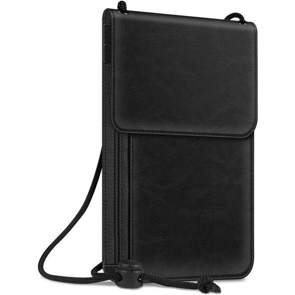 Fintie Sleeve Brustbeutel, Reisepass Tasche RFID-Blockierung Reisegeldbeutel, Umhängebeutel Premium Kunstleder Handytasche für Herren Damen Kinder