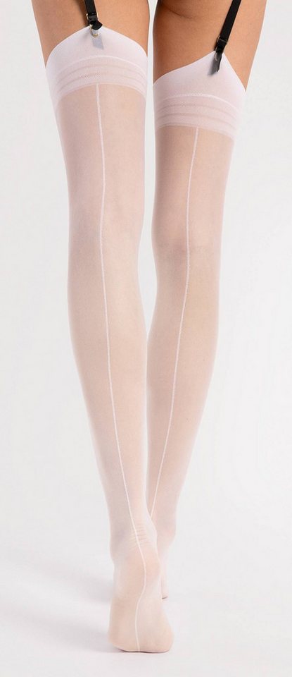 Fiore Strapsstrümpfe Sensual (Packung, 1-Paar, 1 Paar) elegante Strapsstümpfe 20DEN mit rückwärtiger Naht und Streifenmuster – Bild 2 von 4