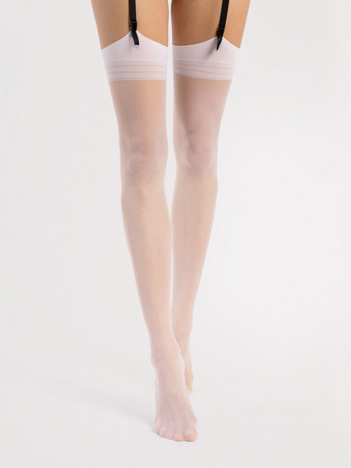 Fiore Strapsstrümpfe Sensual (Packung, 1-Paar, 1 Paar) elegante Strapsstümpfe 20DEN mit rückwärtiger Naht und Streifenmuster – Bild 3 von 4