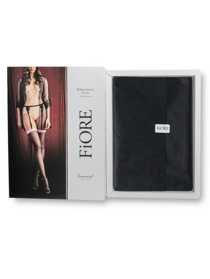 Fiore Strapsstrümpfe Sensual (Packung, 1-Paar, 1 Paar) sinnliche Strapsstümpfe 20DEN Abschluss in zuckersüßem Pinkton – Bild 5 von 5