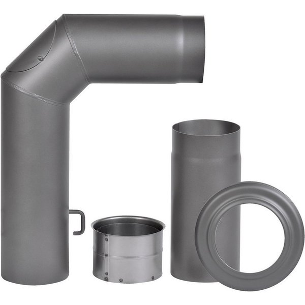 Firefix Ofenrohr, (Set), Bogen, 150 mm, 90 °, Stahlblech, mit Verlängerung