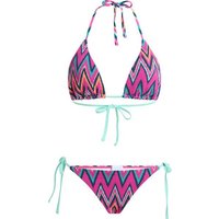 FIREFLY Damen Bikini Da.-Bikini Mari II W Retro Batik Shirrin, Größe 38 in Schwarz