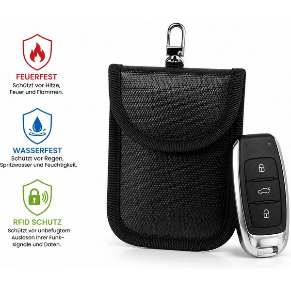 FireMat Schlüsseltasche Schlüsseltasche, Keyless Go RFID Schutz Blocker, feuerfest, wasserfest