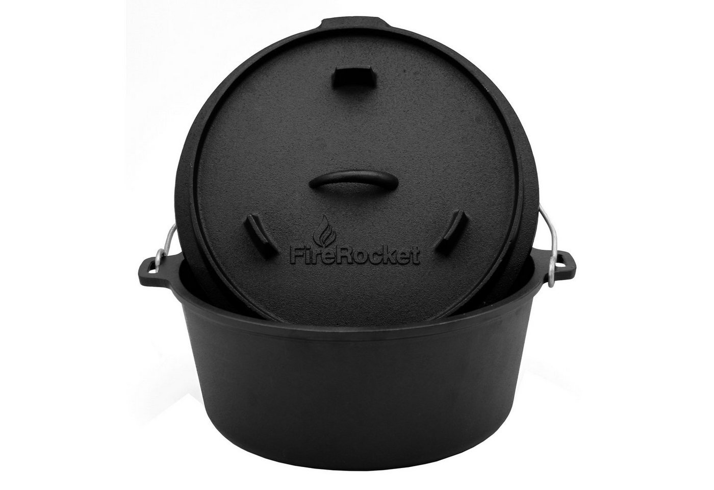 FireRocket Grilltopf Dutch Oven 9qt 8,5L Premium Gusseisen Feuertopf, (Dutch Oven) – Bild 2 von 5