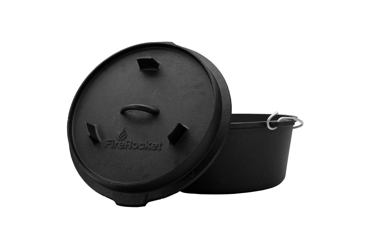 FireRocket Grilltopf Dutch Oven 9qt 8,5L Premium Gusseisen Feuertopf, (Dutch Oven) – Bild 3 von 5