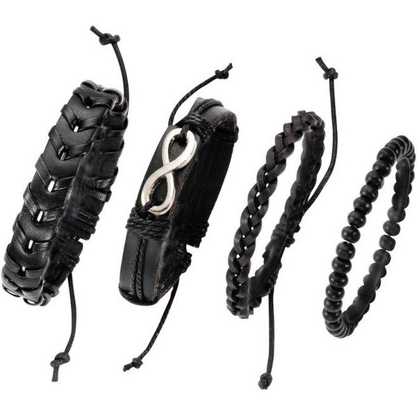 Firetti Armband Set Infinity/Unendlichkeitsschleife (Set, 4-tlg), mit Holzperlen