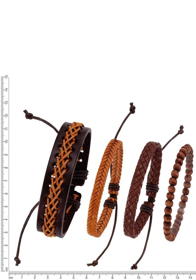 Firetti Armband Set kann auch einzeln getragen werden (Set, 4-tlg), mit Holzperlen – Bild 2 von 2