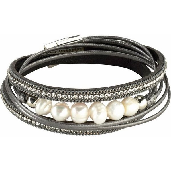 Firetti Armband zum Wickeln, trendy, mit Strassstein - mit Wachsperle