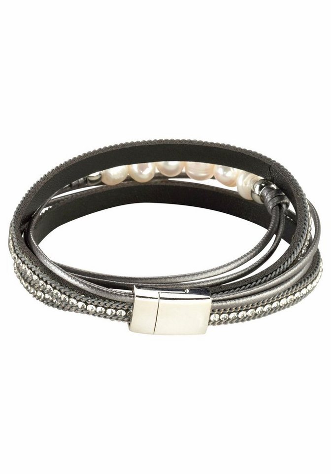 Firetti Armband zum Wickeln, trendy, mit Strassstein - mit Wachsperle – Bild 2 von 5
