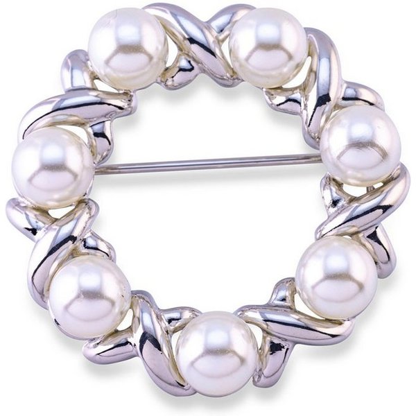 Firetti Brosche Schmuck Geschenk Ansteckschmuck Perlenbrosche, mit Glasperle
