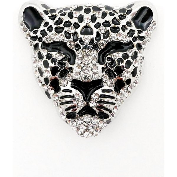 Firetti Brosche Schmuck Geschenk Ansteckschmuck Leopard, mit Strasssteinen