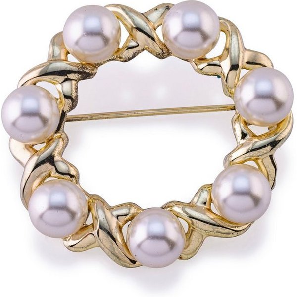 Firetti Brosche Schmuck Geschenk Ansteckschmuck Perlenbrosche, mit Glasperle