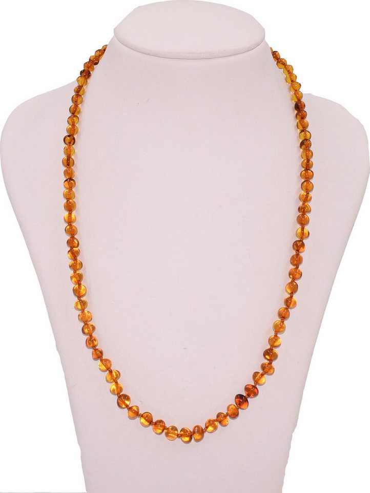 Firetti Collier Schmuck Geschenk Messing Halsschmuck Halskette Edelstein, Made in Germany - mit Bernstein – Bild 3 von 4