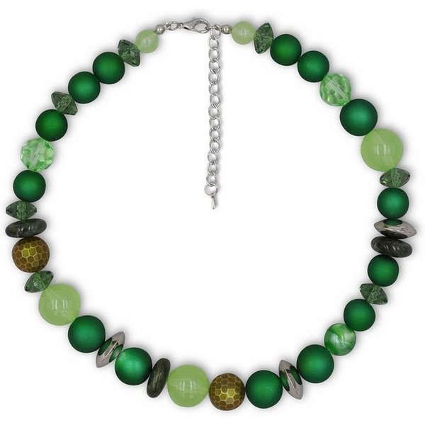 Firetti Collier verschiedene Grüntöne, modern, Made in Germany - mit Kunststoffperle