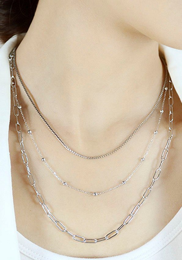 Firetti Edelstahlkette Schmuck Geschenk Trio Layerkette – Bild 3 von 3