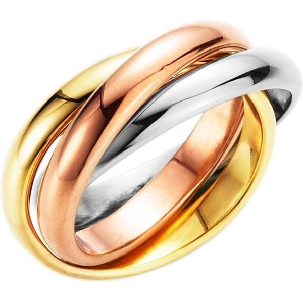 Firetti Fingerring Schmuck Geschenk 3-fach verschlungen, tricolor