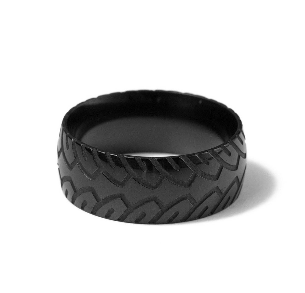 Firetti Fingerring Schmuck Geschenk Edelstahl Damenring Herrenring Autoreifen-Spur, Made in Germany – Bild 2 von 3