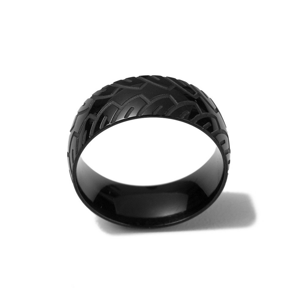 Firetti Fingerring Schmuck Geschenk Edelstahl Damenring Herrenring Autoreifen-Spur, Made in Germany – Bild 3 von 3