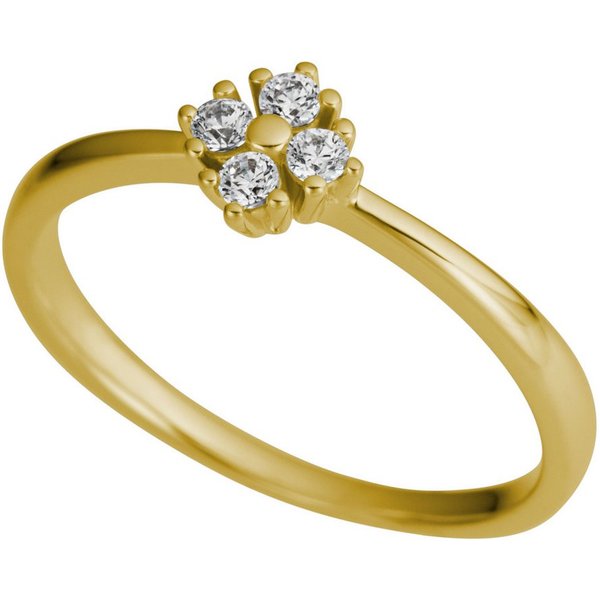 Firetti Fingerring Schmuck Geschenk Gold 375 Damenring Goldring Blume, mit Brillanten