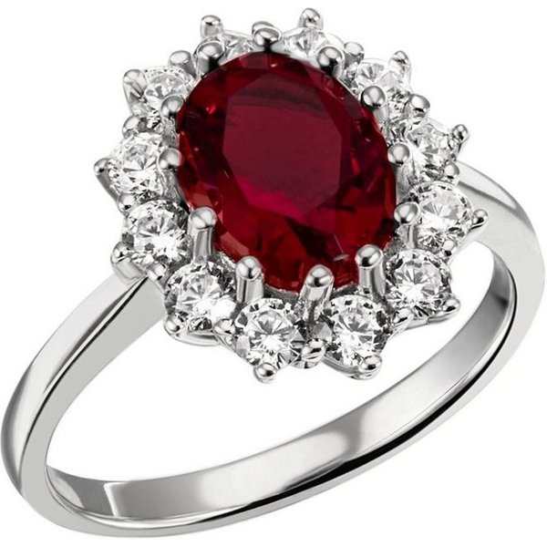 Firetti Fingerring Schmuck Geschenk Silber 925 Damenring Lady D Diana Royal, mit Zirkonia (synth), Glasstein