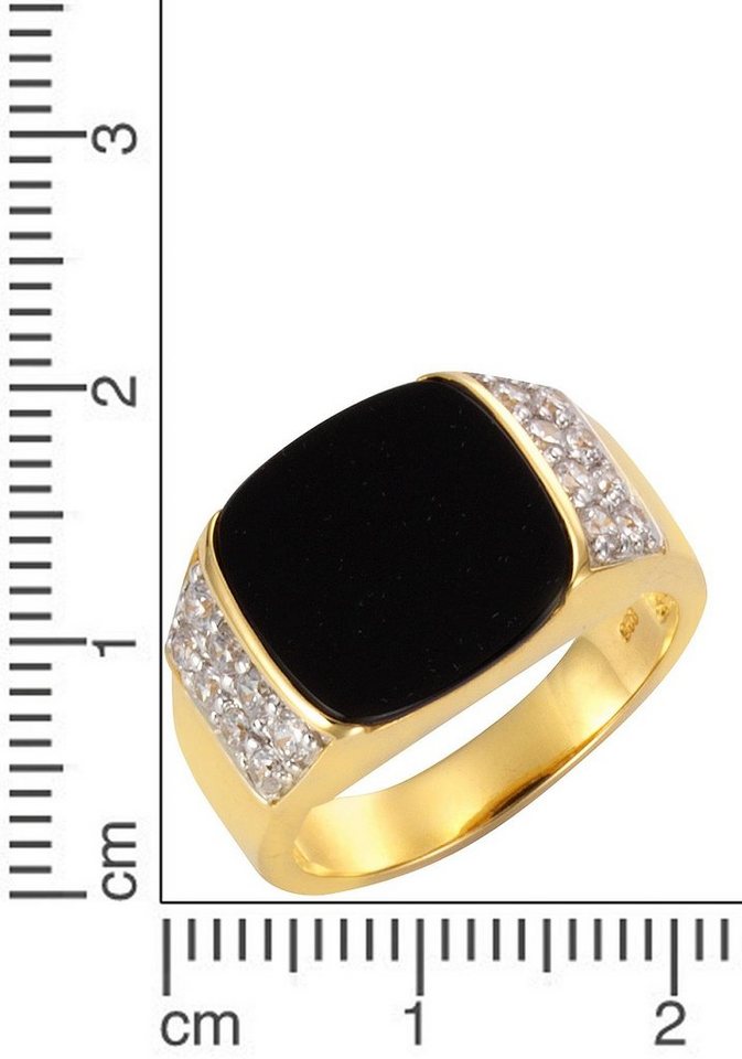 Firetti Fingerring Schmuck Geschenk Silber 925 Herrenring Siegelring Achat, mit Achat, Zirkonia (synth) – Bild 2 von 2