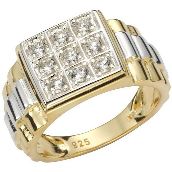 Firetti Fingerring Schmuck Geschenk Silber 925 Herrenring Silberring Siegelring Pavé, mit Zirkonia (synth)