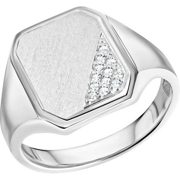 Firetti Fingerring Schmuck Geschenk Silber 925 Herrenring Silberring Siegelring, mit Zirkonia (synth)