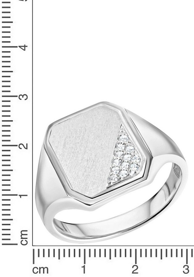 Firetti Fingerring Schmuck Geschenk Silber 925 Herrenring Silberring Siegelring, mit Zirkonia (synth) – Bild 2 von 2