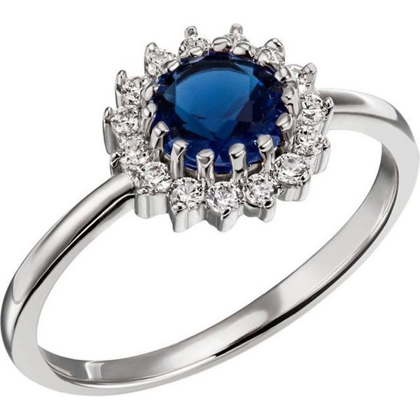 Firetti Fingerring Schmuck Geschenk Silber 925 Silberring Ring blau royal glitzernd, mit Glasstein, Zirkonia (synth)