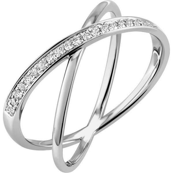 Firetti Fingerring Schmuck Geschenk Silber 925 Silberring Kreuz, mit Zirkonia (synth)