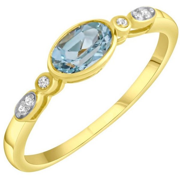 Firetti Fingerring Schmuck Geschenk Silber 925 Silberring, mit Blautopas (behandelt), Zirkonia (synth)