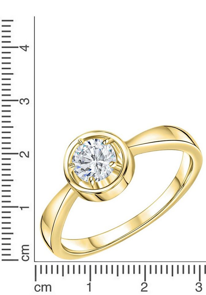 Firetti Fingerring Schmuck Geschenk Silber 925 Silberring Solitär, mit Zirkonia (synth) – Bild 2 von 2