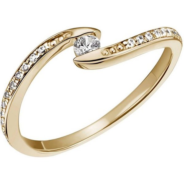 Firetti Fingerring Schmuck Geschenk Silber 925 Silberring Ring Welle glitzernd, mit Zirkonia (synth)