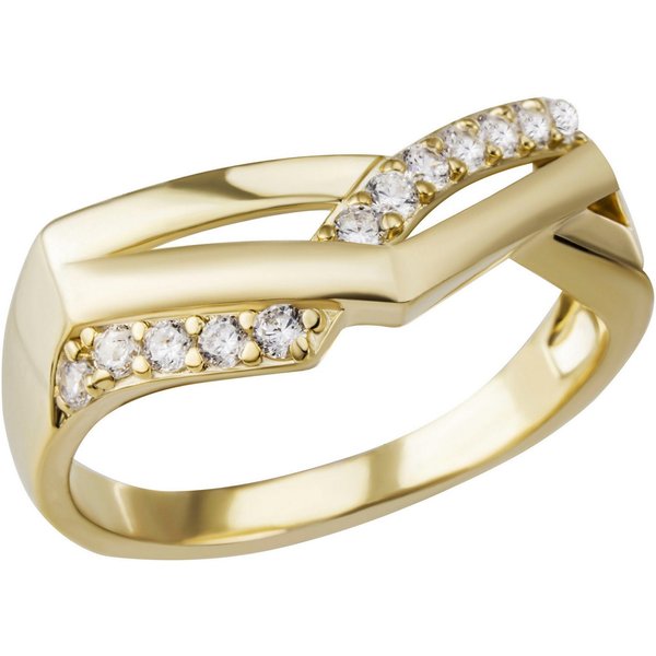 Firetti Fingerring Schmuck Geschenk Silber 925 Silberring Ring Spitze, mit Zirkonia (synth)