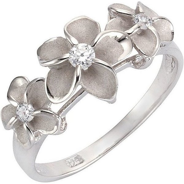 Firetti Fingerring Schmuck Geschenk Silber 925 Silberring Blume/Blüte, mit Zirkonia (synth)