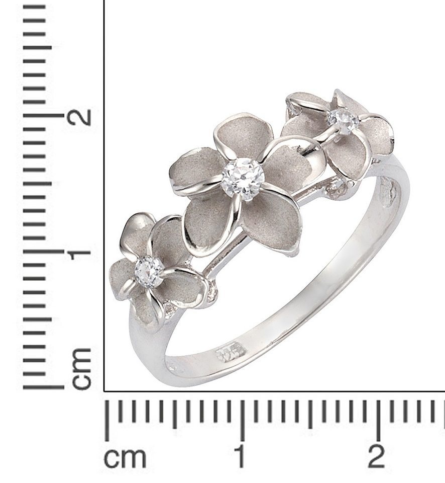Firetti Fingerring Schmuck Geschenk Silber 925 Silberring Blume/Blüte, mit Zirkonia (synth) – Bild 2 von 5