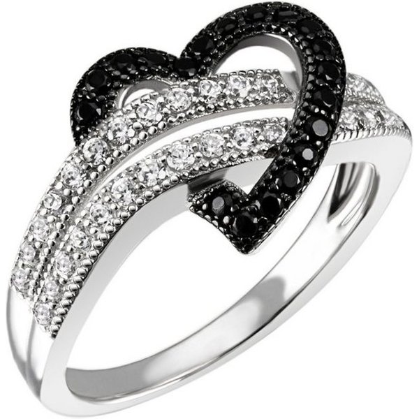 Firetti Fingerring Schmuck Geschenk Silber 925 Silberring Herz, mit Zirkonia (synth)