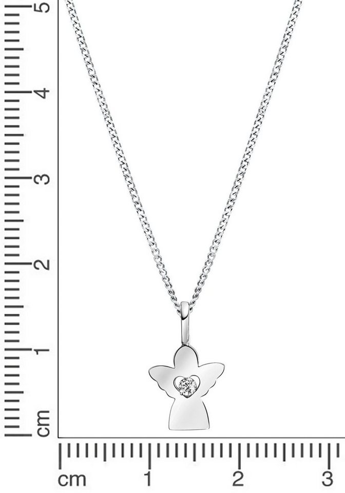 Firetti Kette mit Anhänger Schmuck Geschenk Silber 925 Halsschmuck Halskette Panzerkette Herz, mit Zirkonia (synth) – Bild 2 von 3