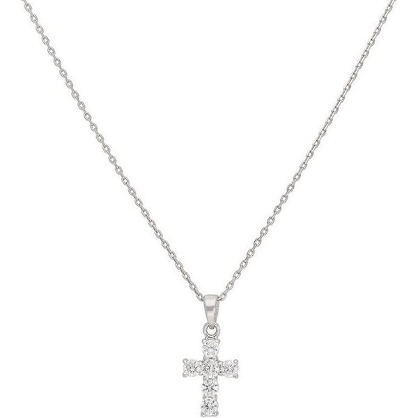 Firetti Kette mit Anhänger Schmuck Geschenk Silber 925 Halsschmuck Halskette Ankerkette Kreuz, mit Zirkonia (synth)