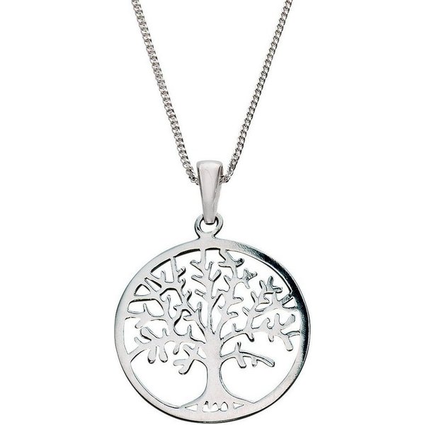 Firetti Kette mit Anhänger Schmuck Geschenk Silber 925 Halsschmuck Halskette Panzerkette Baum
